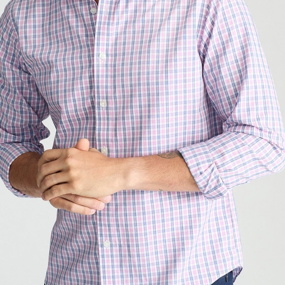 UNTUCKit Dolcetto WF Men Pink Long Sleeve Button Down Wrinkle Free Shirt Sz 2XL